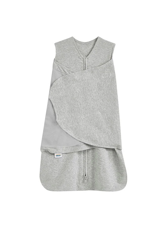 هالو Baby Sleeping Bag Swaddle, 1.5 Tog Sleepsack, 100% Cotton, Heather Grey Sleeping Sack For Newborn Babies, Easy Zip Access Nappy Change, Wearable Blanket Grow Bag, Boys And Girls, 0 - 3 Months