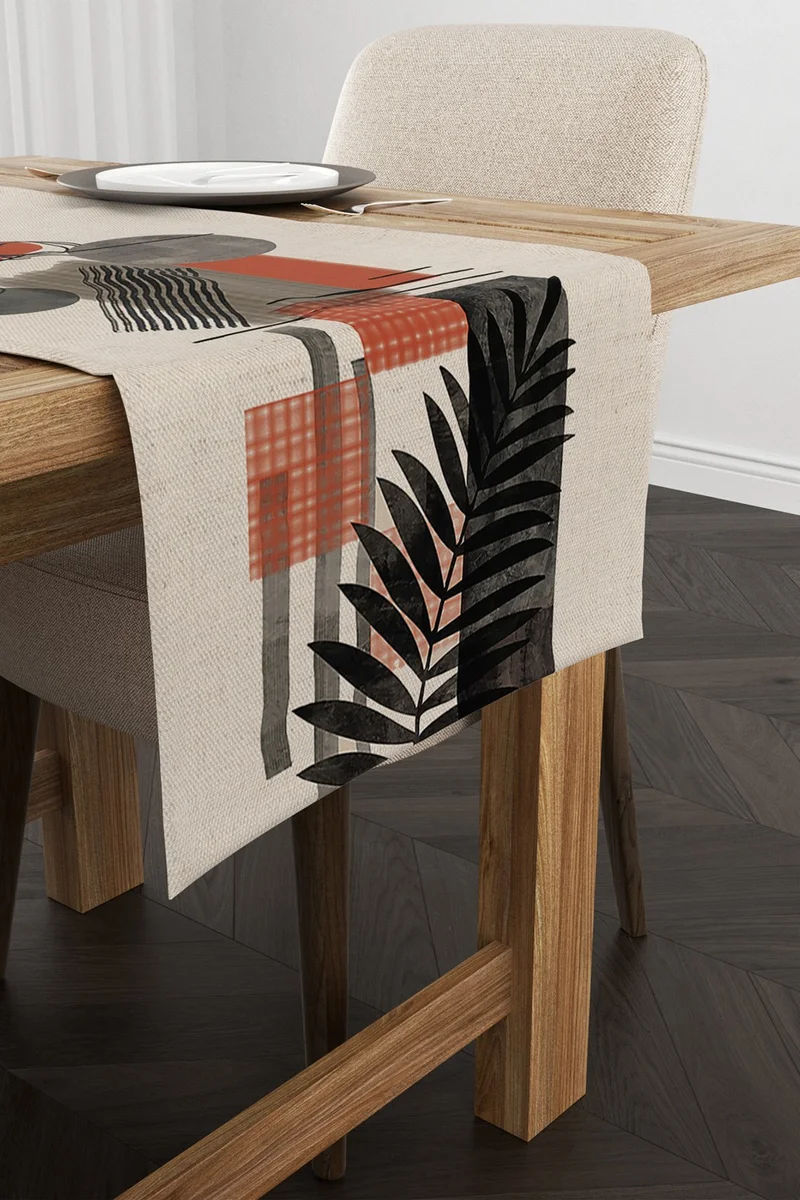 Cango Home Orange Cream Bohemian Modern Patterned Digital Printed Runner CGH935-RN