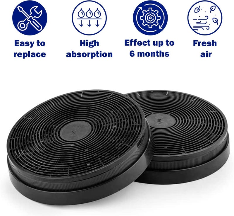MONTERAL 2 Pieces Active Carbon Filter for Extractor Hood Ø 175 mm H 34 mm Suitable for Candy 49037930 and Other Models Kitchen Extractor 10 Year Warranty – - Image 3