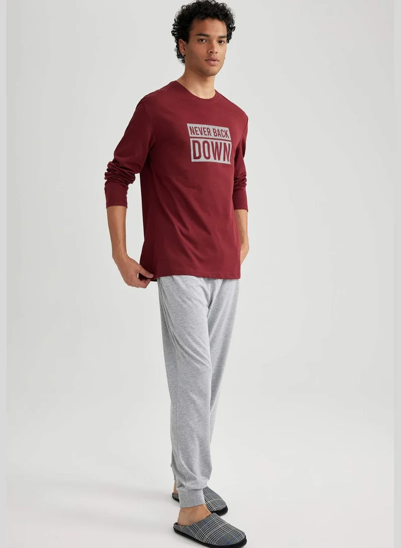 ديفاكتو 2 Pack Man Crew Neck Long Sleeve Homewear Knitted Set