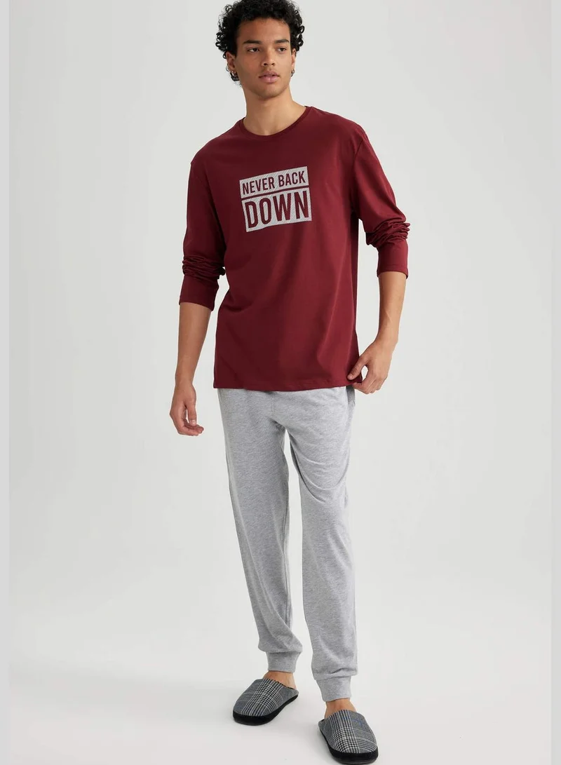 ديفاكتو 2 Pack Man Crew Neck Long Sleeve Homewear Knitted Set