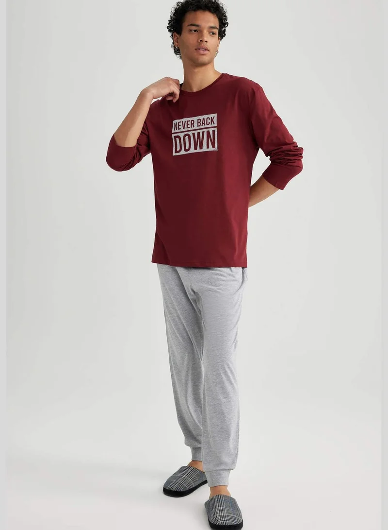 ديفاكتو 2 Pack Man Crew Neck Long Sleeve Homewear Knitted Set