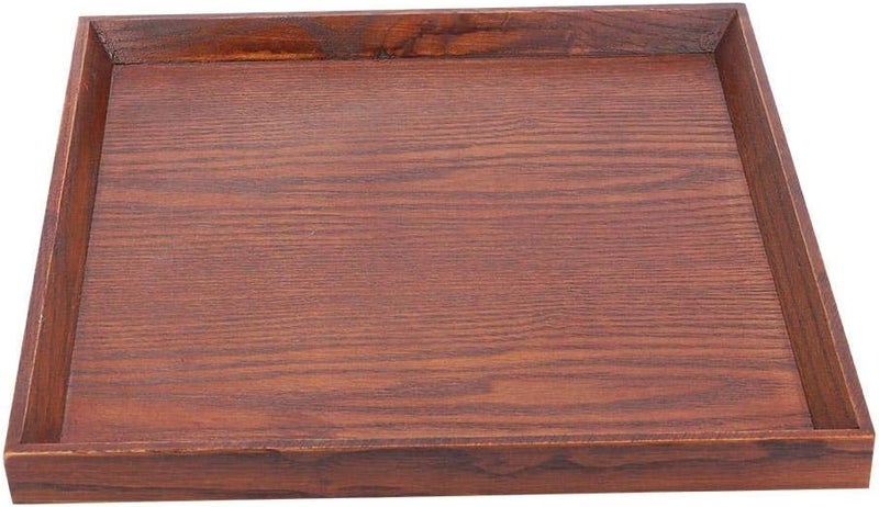 comfrt Wood Grain Serving Tray, Square Food Breakfast Tea Tray for Bed, Ottomans, Coffee Table(27x 27 cm) - Image 1