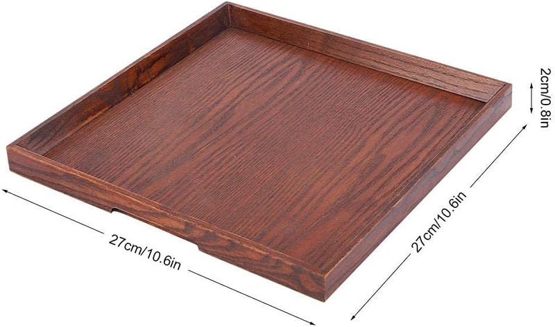 comfrt Wood Grain Serving Tray, Square Food Breakfast Tea Tray for Bed, Ottomans, Coffee Table(27x 27 cm) - Image 4