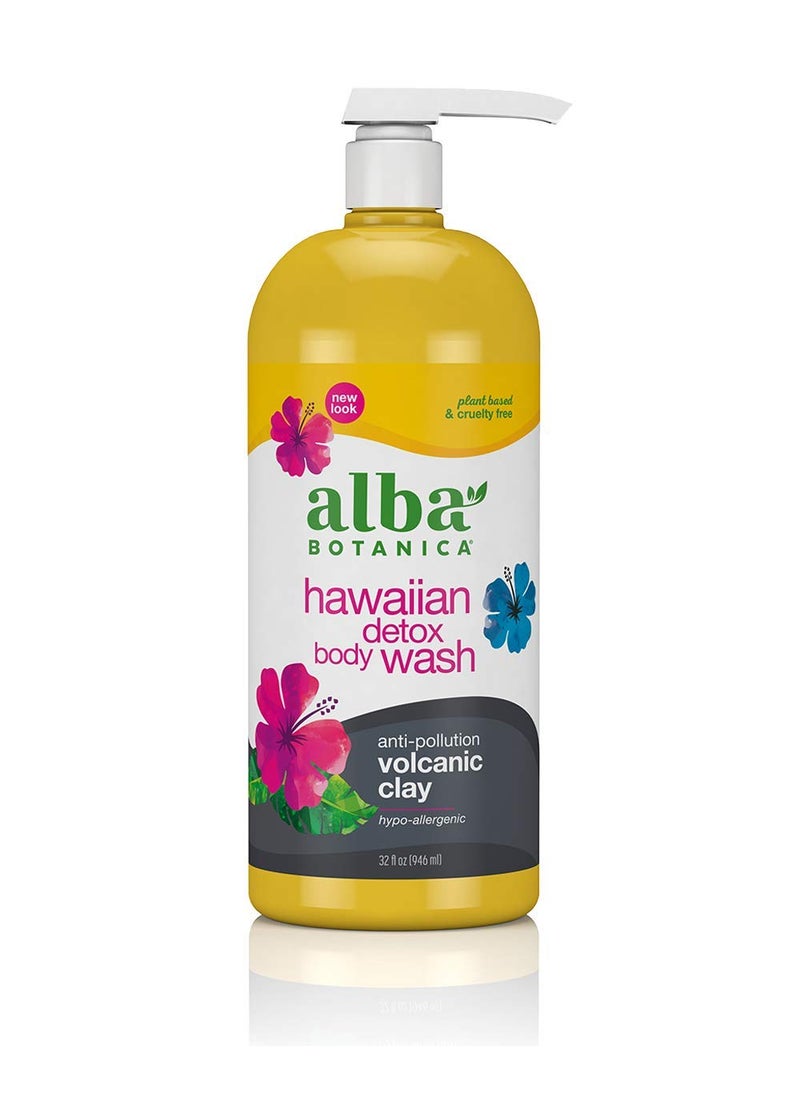 Alba Botanica - Alba Botanica Hawaiian Detox Body Wash, Anti-Pollution Volcanic Clay, 32 Oz - Image 1