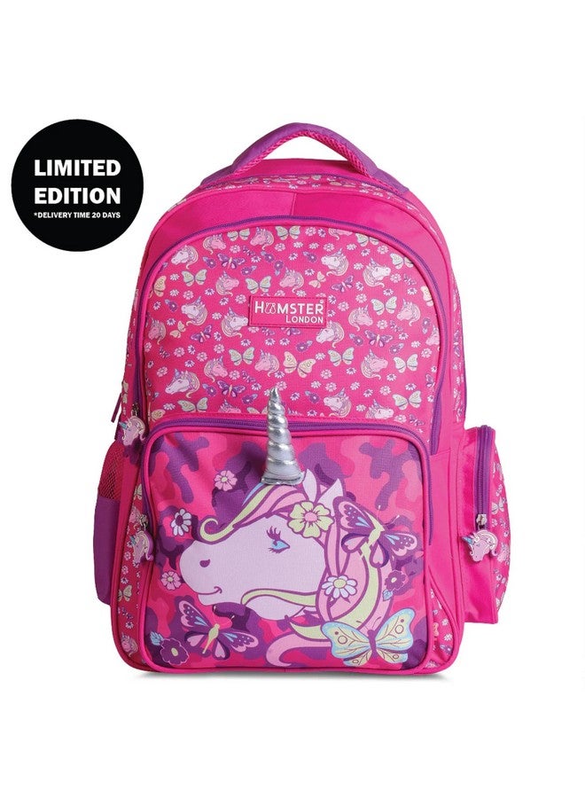 هاستر حقيبة ظهر HAMSTER LONDON وردية اللون بطبعة يونيكورن | حقيبة ظهر صغيرة مطبوعة بطبعة يونيكورن | حقيبة ظهر للمدرسة للبنات والأولاد (الحجم - عرض 24 سم × ارتفاع 47 سم × طول 31 سم) - Image 2