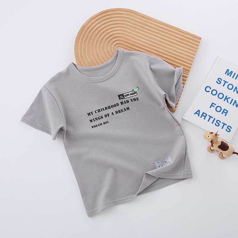 Boys' T-Shirt Short-Sleeved Cotton Children'S Summer Half-Sleeved Mid-Big Boy Children'S Summer Clothes Fashionable - Image 1