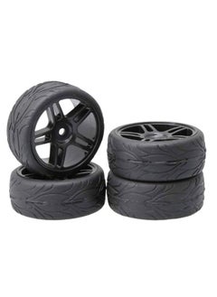 1/10 Level Running Racing Highway Street Running RV Wear-resistant Tire HSP Unlimited RC Remote Control Model Car Four Pack-Color:D9 + A Wheel Hub