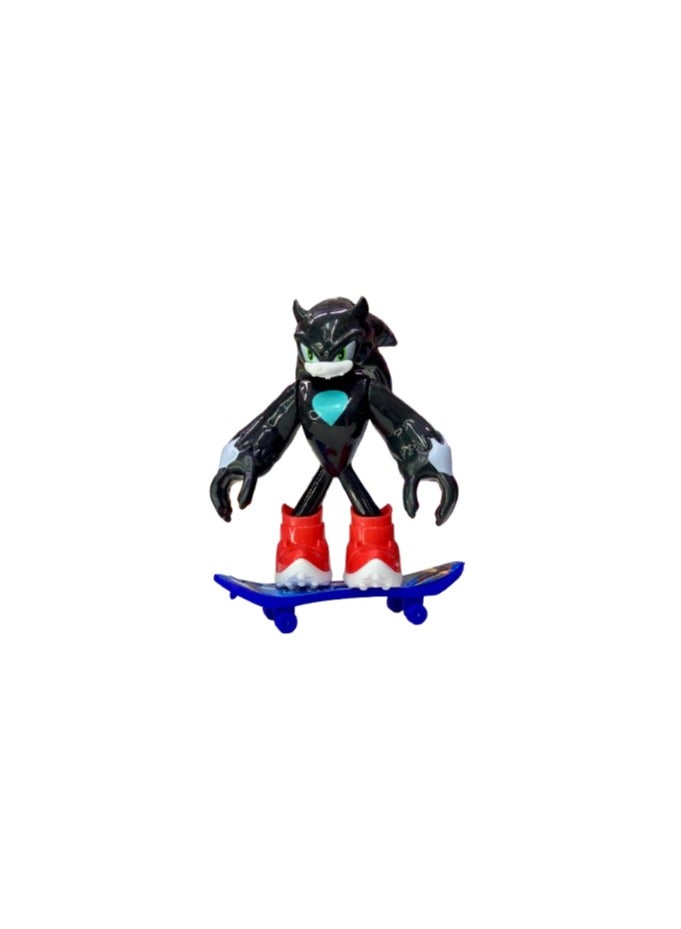 Vigor black skateboard character with blue board - dynamic design for kids - Image 1