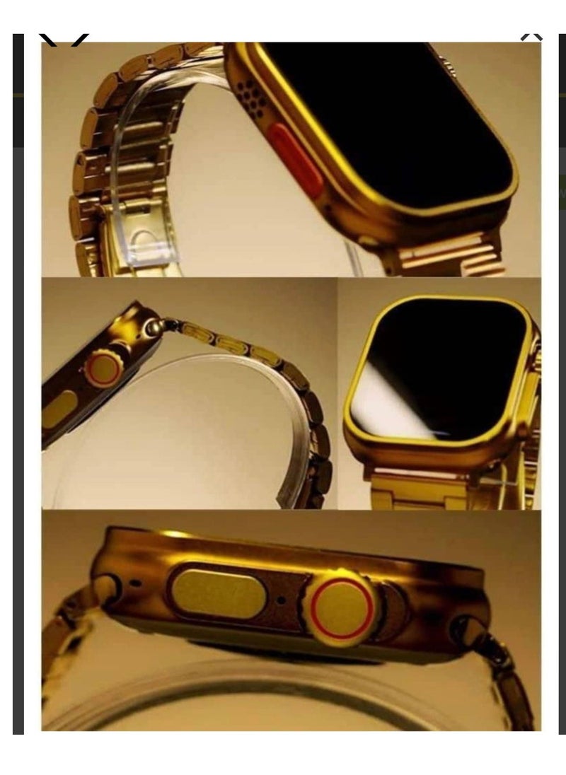 JOROBO - X8 Ultra Max Smart Watch 8 Series 49mm Latest Edition New Arrival with Bluetooth Calling, Wireless Charging With 3 Straps - GOLD - Image 1