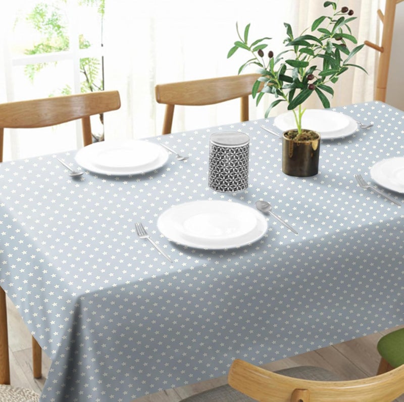 Casableu Spring Gallery Star Metallic Silver 6 Seater Table Cloth Dust-Proof Table Cover for Dinning Tabletop Decoration | Size: 50x72 Inches | - Image 2
