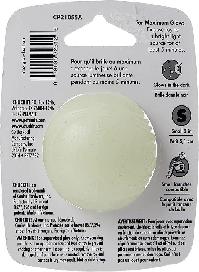 Chuckit! 32312 Small Glow White Max Glow Ball Dog Toy7 - Image 3