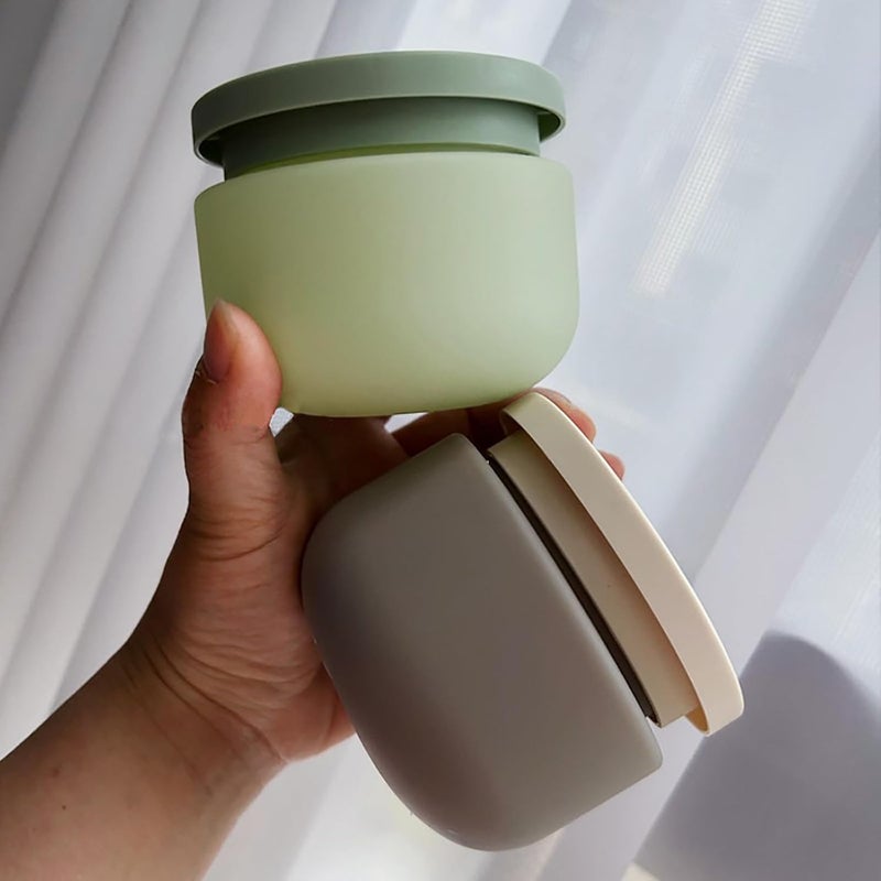 Qeuly جرار بلاستيكية سعة 88 أونصة مع أغطية 2 قطعة حاويات تجميلية مع أغطية مانعة للتسرب - Image 5