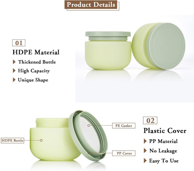 Qeuly جرار بلاستيكية سعة 88 أونصة مع أغطية 2 قطعة حاويات تجميلية مع أغطية مانعة للتسرب - Image 4