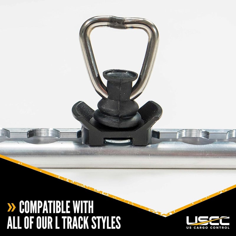 US Cargo Control Black L Track Stud Fitting with D Ring - 10 Pack - Image 4