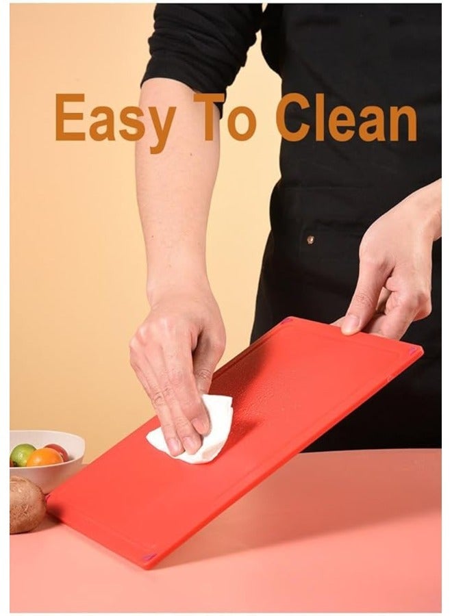 H.F.J HFJ 4-Piece Cutting Board Set with Drainage Holder – Color-Coded, Non-Slip, Durable Chopping Mats for Meat, Fruit, Vegetables, and Fish - Image 3