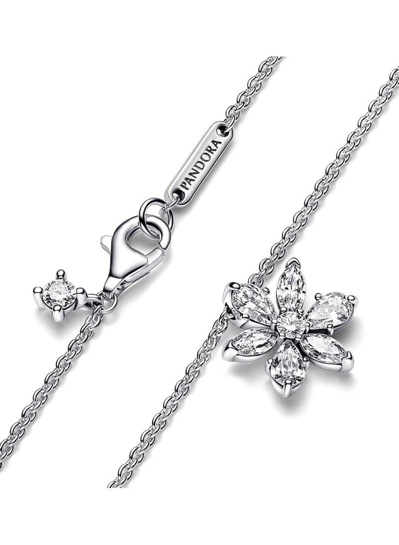 PANDORA Herbarium Cluster Necklace Sterling Silver and Cubic Zirconia