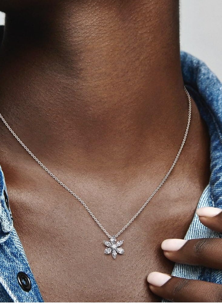 PANDORA Herbarium Cluster Necklace Sterling Silver and Cubic Zirconia