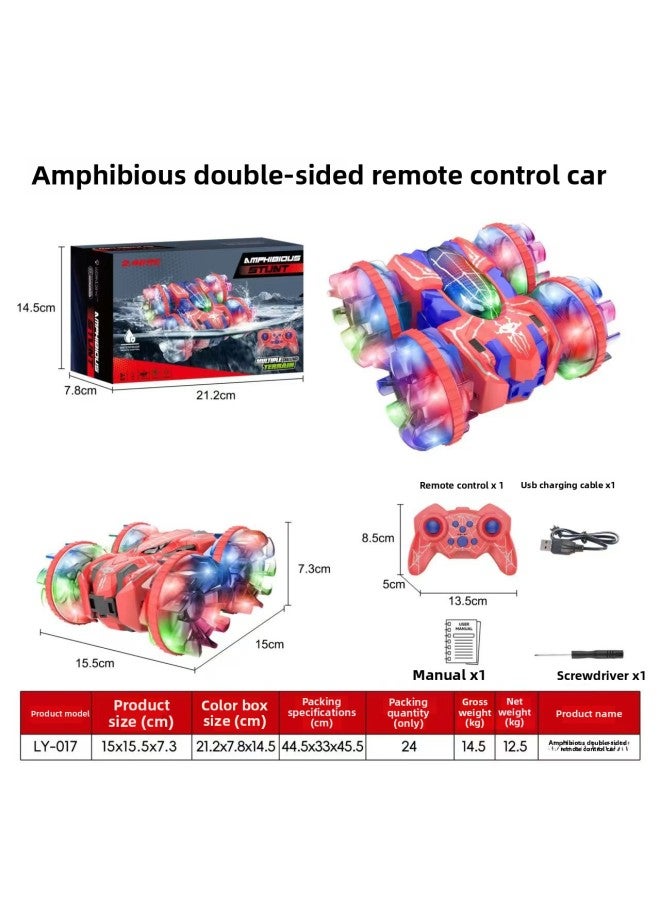 2.4G Batman Remote Control Dump Truck Venom 360 Degree Stunt Rollover Children's Toy F1 Off-road Vehicle-Color:2.4g Amphibious Double-sided Stunt Car Single Remote Control  - Image 1