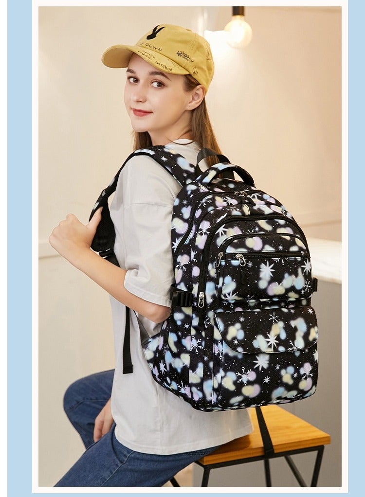 SKT Shiketro Two-Piece Student Schoolbag Outdoor Printed Waterproof Backpack - Image 3