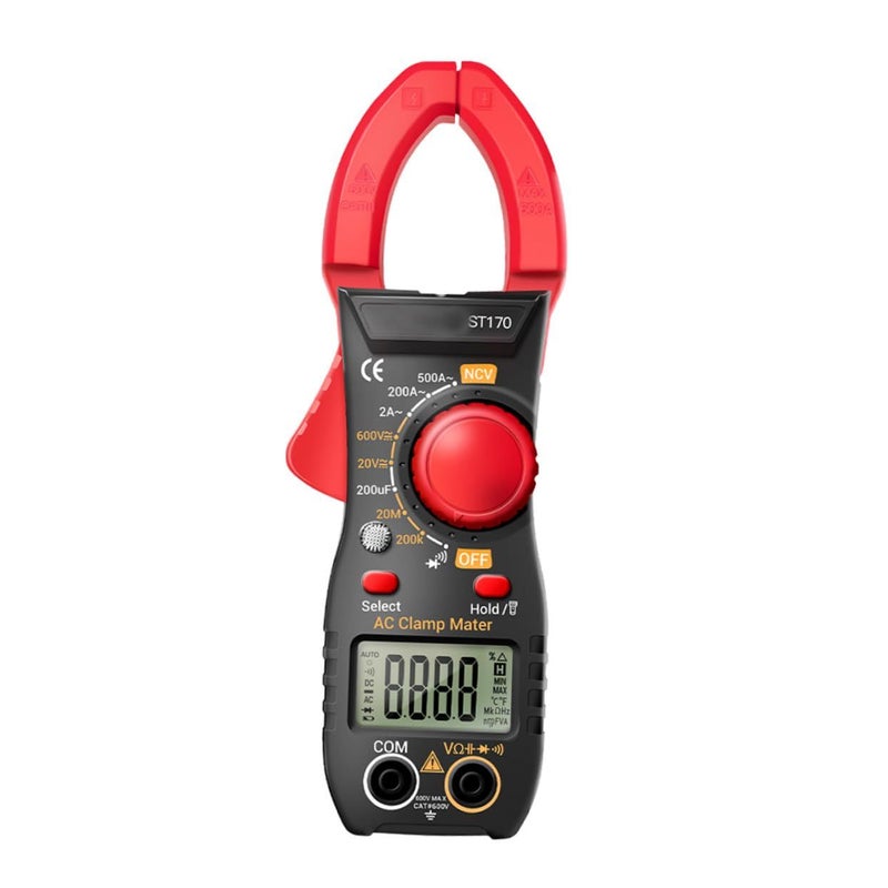 High Precision Digital Clamp Multimeter Ncv Non Contact Voltage Detection Backlight Display Flashlight Compact Electrician Tool For Ac Dc Testing And Electrical Maintenance Red - Image 2