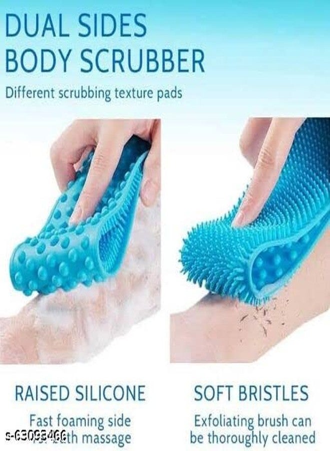Geocell Silicone Bathing Scrubber Body Back Double Side Brush for Skin Deep Cleaning Massage exfloliating (Multicolor) - Image 4