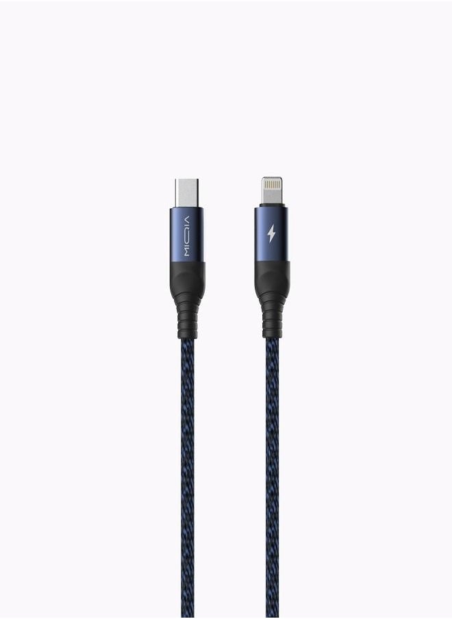 MIQIA USB C TO LIGHTNING Cable Blue 1M 20W  - Image 2