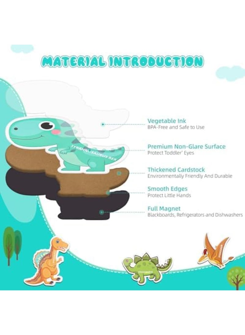 SYOSI 22PCS Magnets Dinosaur Toys for Kids 3+, Fridge Magnetic Dinosaur Set for Toddlers, Fridge Flash Cards Educational Learning Toys for Children Aged 3+ - Image 5