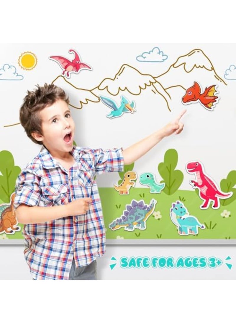 SYOSI 22PCS Magnets Dinosaur Toys for Kids 3+, Fridge Magnetic Dinosaur Set for Toddlers, Fridge Flash Cards Educational Learning Toys for Children Aged 3+ - Image 4