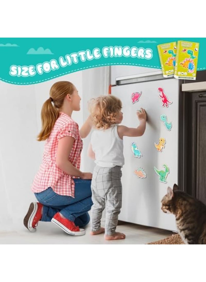 SYOSI 22PCS Magnets Dinosaur Toys for Kids 3+, Fridge Magnetic Dinosaur Set for Toddlers, Fridge Flash Cards Educational Learning Toys for Children Aged 3+ - Image 3
