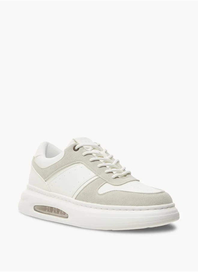 دوتشيني Men's Panelled Sneakers with Lace-Up Closure