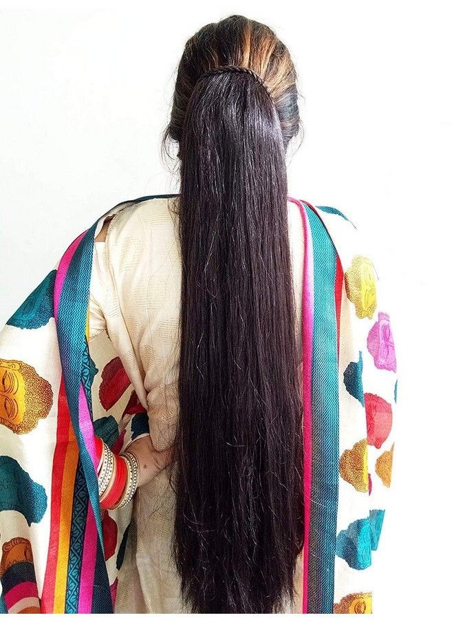 Foreign Holics - Long Bun Ponytail Hair Extension For Women And Girls (Brown 30 Inch) - Image 1