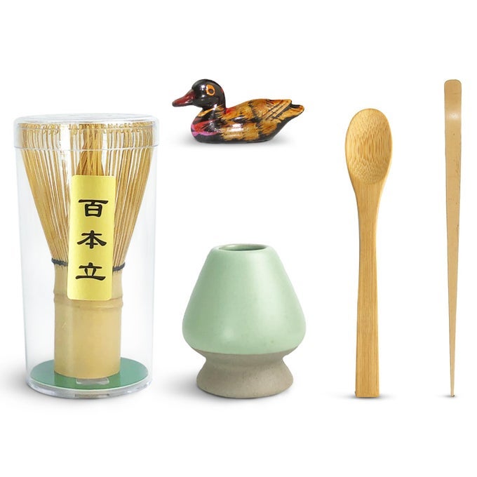 5 PCS JAPANESE MATCHA TEA SET MATCHA WHISK TRADITIONAL SCOOP TEA SPOON SCOOP HOLDER CERAMIC WHISK HOLDER HANDMADE MATCHA CEREMONY KIT FOR TRADITIONAL JAPANESE TEA CEREMONY
