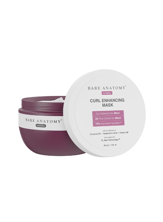 BARE ANATOMY Curl Enhancing Hair Mask | Smoothens & Conditions Hair with Curl Retention & 2X Frizz Protection For 48 Hours | Coconut Oil, Hyaluronic Acid & Castor Oil | Sulphate & Paraben Free | 250g - Image 1