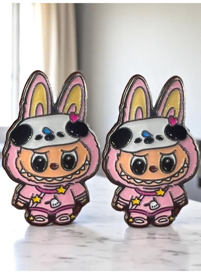 2 Pieces Random Metal Labubu Mobile Laptop or Any Smooth Surface Sticker - Image 1