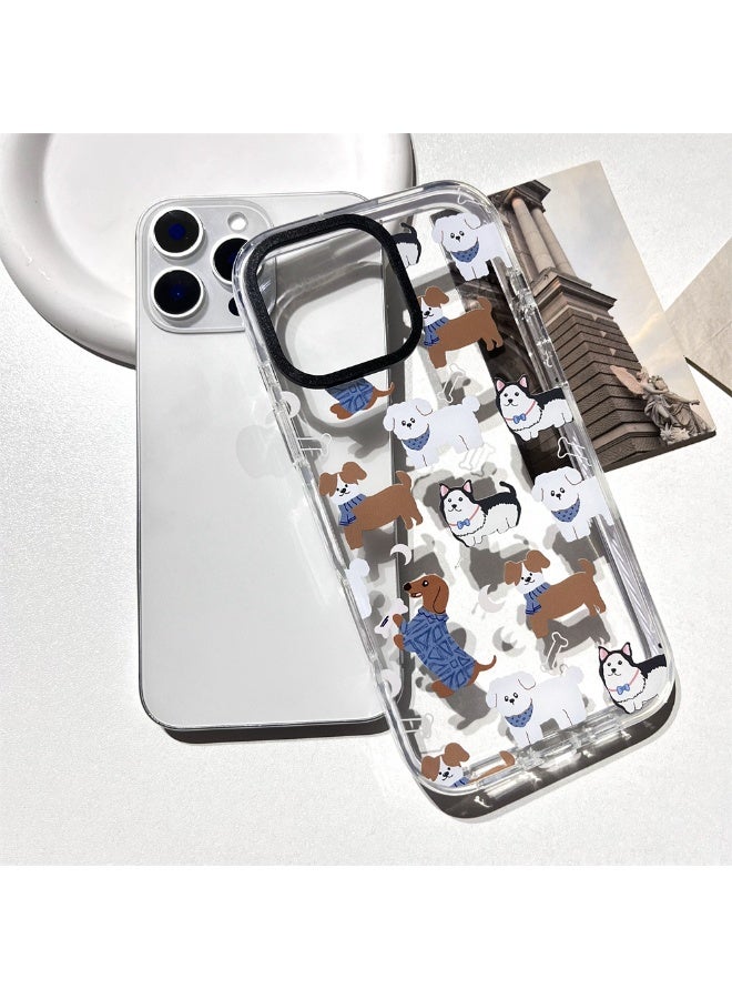 NIBEMINENT Cute Puppy Protective TPU Case Cover For iPhone 15 Pro Clear - Image 1