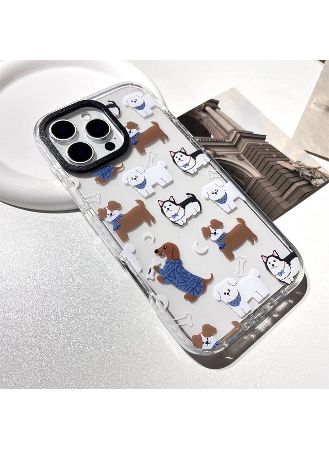 NIBEMINENT Cute Puppy Protective TPU Case Cover For iPhone 15 Pro Clear - Image 2