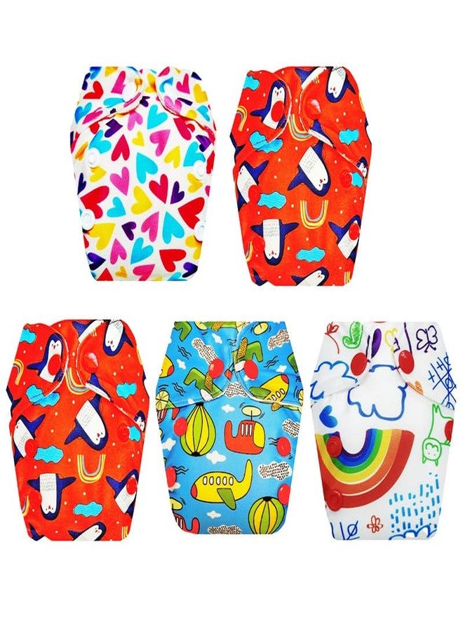 Dumbledo Premium Newborn Cloth Diaper with Integrated Soaker (Pack of 5) | Hypoallergenic | Breathable | Adjustable Snaps | Trusted by Moms | 0 - 4 Months | Unisex Baby - Image 1