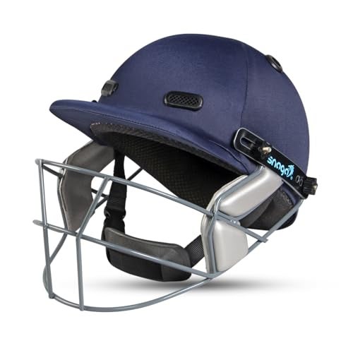 Snaga Cricket Helmet | Navy Blue | Size: Small | for Men & Boys | Steel Grill | Adjustable Back Support Strap | Removable and Washable Sweatband | Lightweight - Image 2