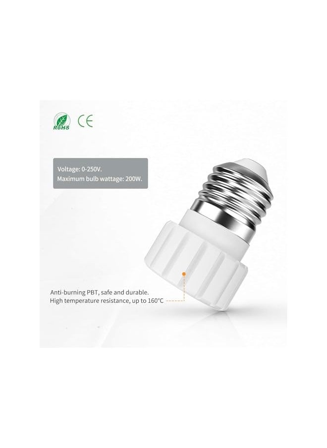 The Bros - E27 to GU10 Socket Converter, 6 Pack ES Edison Screw to GU10 Lamp Holder Adapter for LED Bulbs, Maximum Wattage 200W - Image 1