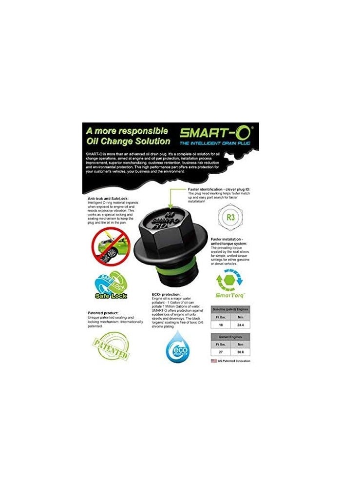 SMART-O R6 Oil Drain Plug M14x1.5mm - Engine Oil Pan Protection Plug with Anti-Leak & Anti-Vibration Function - Image 4