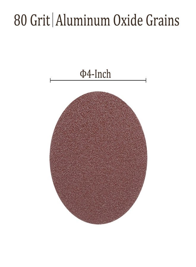 Kozelo 50 Pcs Sanding Discs Hook and Loop Backing - [4 Inch x 80 Grits] Aluminum Oxide Sandpapers for Orbital Sander Round Sanding Papers - Image 3