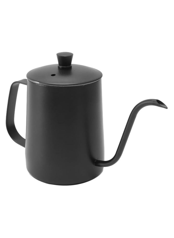ماستر جولد ابريق شاي وقهوة بالتنقيط اليدوي، غلاية قهوة مريحة من الستانلس ستيل بتصميم عنق الاوزة متعدد الاستخدامات للتخييم ( اسود مع غطاء) - Image 2