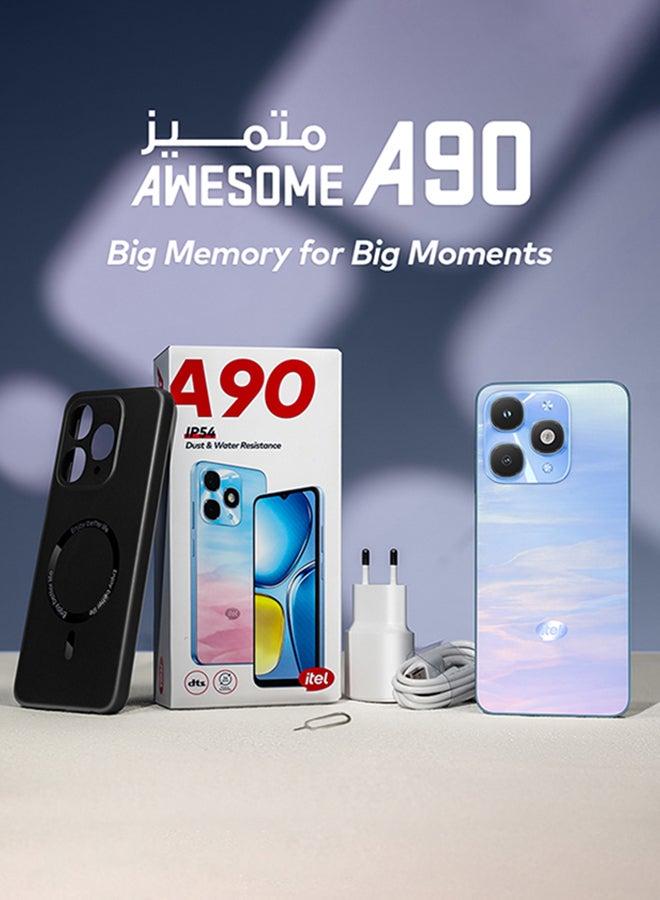 ITEL A90 Dual SIM Arora Blue 3+5GB RAM 128 GB 4G - Middle East Version - Image 3