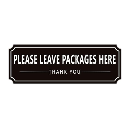 LUHIMO Please Leave Packages and Deliveries Here Sign Sticker, Self-Adhesive Waterproof Modern Deliveries Sign for Packages, Please Place Packages in Box for Home, Office, Shop, Door 9" x 3.14" - Image 1