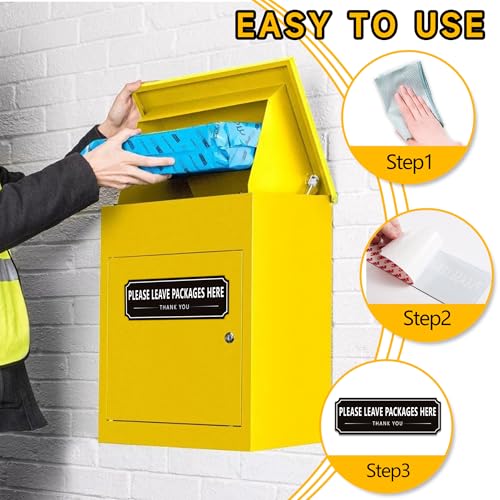LUHIMO Please Leave Packages and Deliveries Here Sign Sticker, Self-Adhesive Waterproof Modern Deliveries Sign for Packages, Please Place Packages in Box for Home, Office, Shop, Door 9" x 3.14" - Image 4
