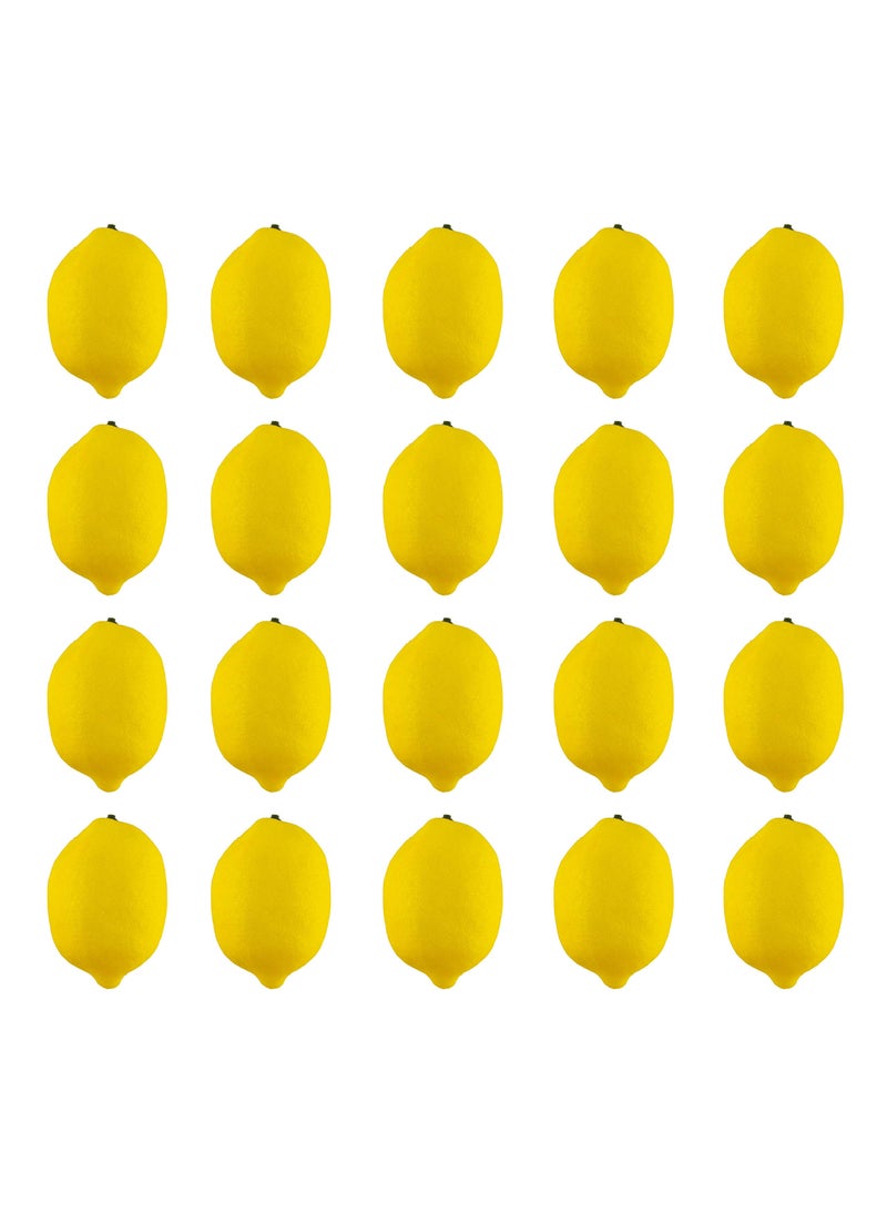 JEDFORE JEDFORE Artificial Lemons Simulation Lifelike Small Lemons Fake Fruit for Home Kitchen Wedding Party Decoration Photography 20pcs Set (Yellow)  - Image 1