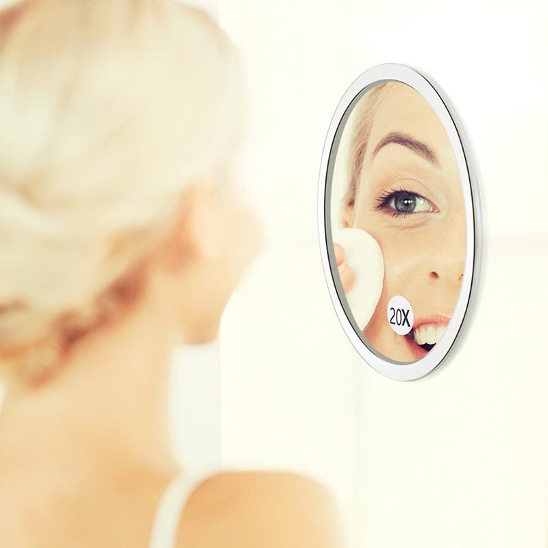 Santoo 20X Magnifying Mirror With 3 Mounting Suction Cups Used For - Pluck Eyebrows - Tweezing - Blackhead Removal - See Details Clearly - Easy Mounting Makeup Mirror - 6 Inch Round - Image 2