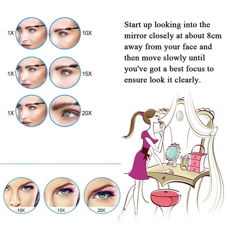 Santoo 20X Magnifying Mirror With 3 Mounting Suction Cups Used For - Pluck Eyebrows - Tweezing - Blackhead Removal - See Details Clearly - Easy Mounting Makeup Mirror - 6 Inch Round - Image 5