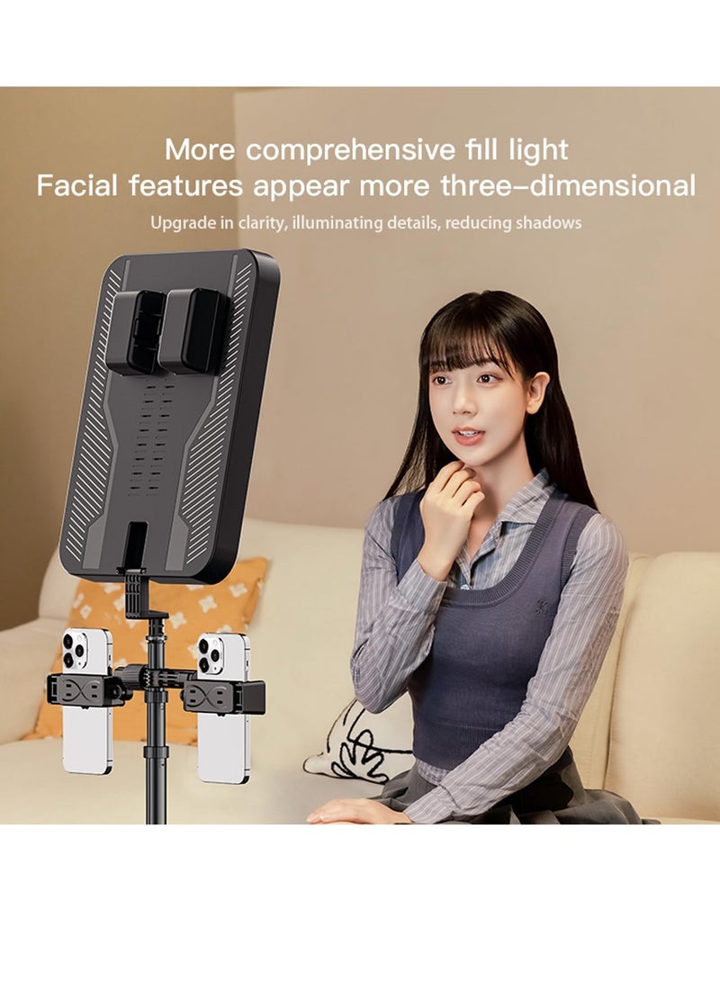 TYCOM Selfie Light with Tripod Stand 14 inch (33 * 22cm), Selfie Ring Light for Phone with Battery, LED Rectangular Light for Vlog, Social Media, Video Calls (Rectangular Black 170cm) - Image 3